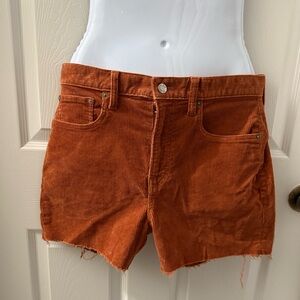 GAP Women's Corduroy Shorts; Orange
